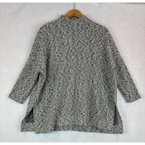 Lou & Grey Loft Womens M Knit Tunic Sweater Black White Mock Neck - Picture 5 of 10